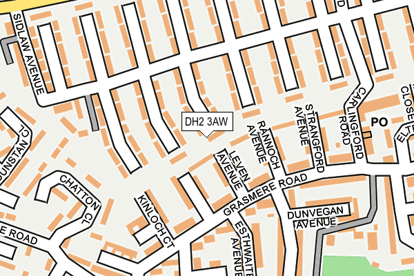 DH2 3AW map - OS OpenMap – Local (Ordnance Survey)