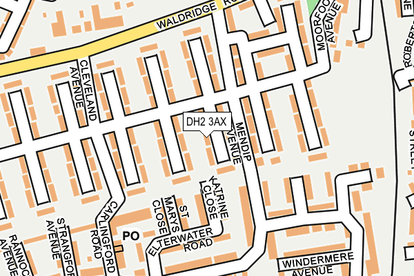 DH2 3AX map - OS OpenMap – Local (Ordnance Survey)