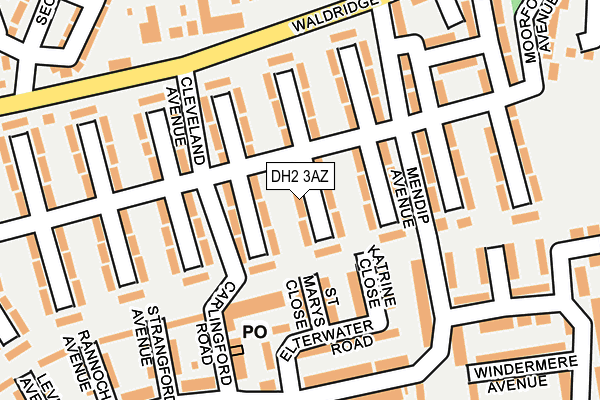 DH2 3AZ map - OS OpenMap – Local (Ordnance Survey)