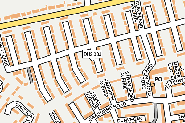 DH2 3BJ map - OS OpenMap – Local (Ordnance Survey)
