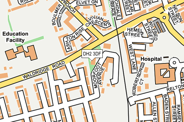 DH2 3DF map - OS OpenMap – Local (Ordnance Survey)