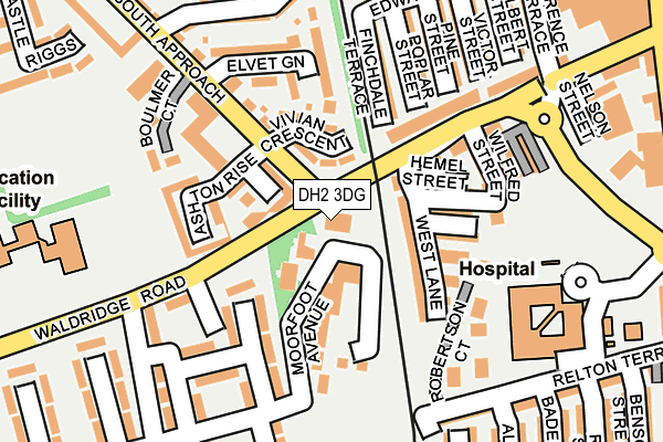 DH2 3DG map - OS OpenMap – Local (Ordnance Survey)
