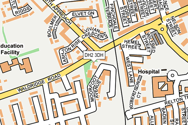 DH2 3DH map - OS OpenMap – Local (Ordnance Survey)