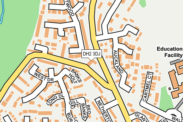DH2 3DJ map - OS OpenMap – Local (Ordnance Survey)