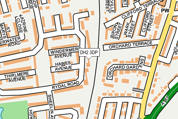 DH2 3DP map - OS OpenMap – Local (Ordnance Survey)