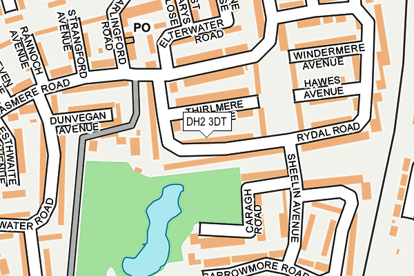 DH2 3DT map - OS OpenMap – Local (Ordnance Survey)