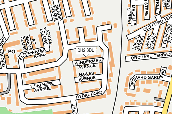 DH2 3DU map - OS OpenMap – Local (Ordnance Survey)