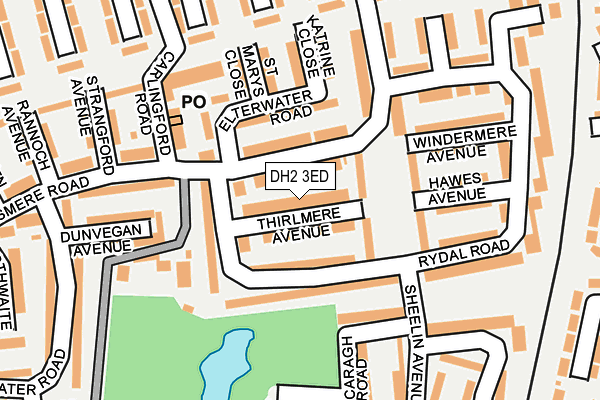 DH2 3ED map - OS OpenMap – Local (Ordnance Survey)