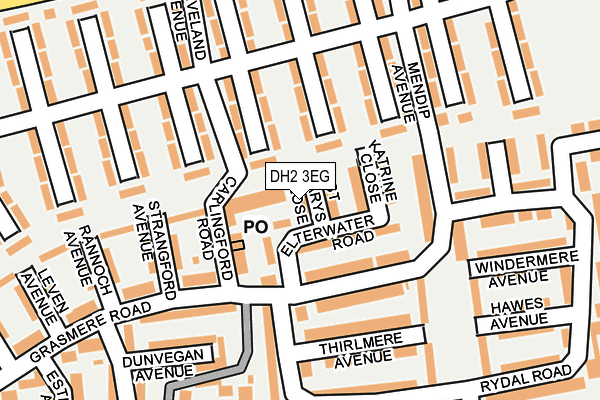 DH2 3EG map - OS OpenMap – Local (Ordnance Survey)