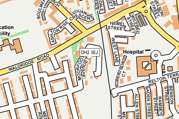 DH2 3EJ map - OS OpenMap – Local (Ordnance Survey)