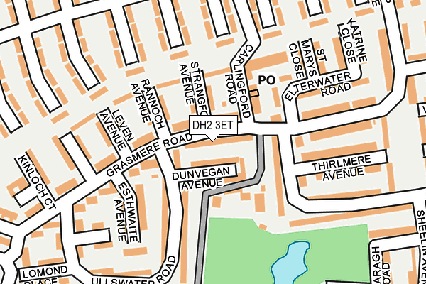 DH2 3ET map - OS OpenMap – Local (Ordnance Survey)
