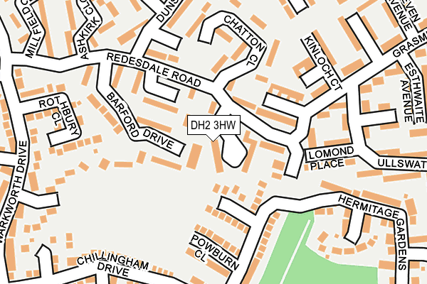 DH2 3HW map - OS OpenMap – Local (Ordnance Survey)