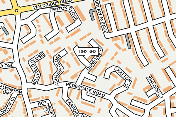 DH2 3HX map - OS OpenMap – Local (Ordnance Survey)