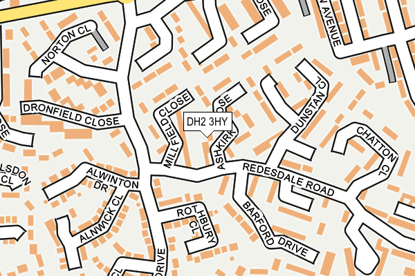 DH2 3HY map - OS OpenMap – Local (Ordnance Survey)