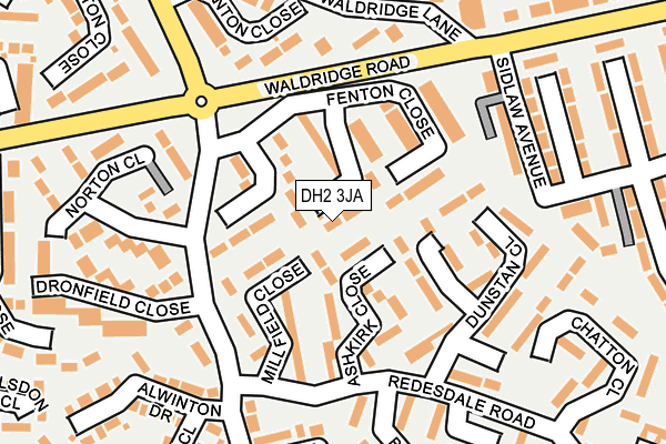 DH2 3JA map - OS OpenMap – Local (Ordnance Survey)