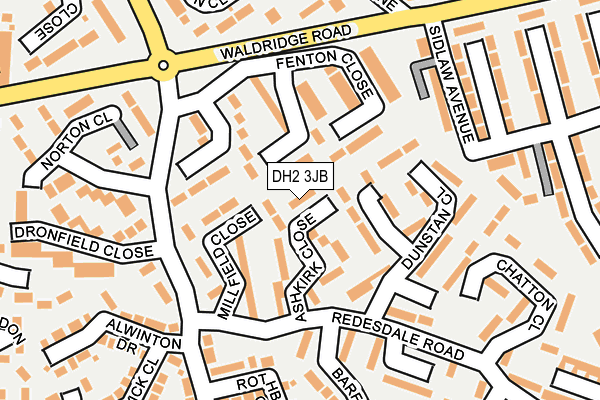 DH2 3JB map - OS OpenMap – Local (Ordnance Survey)