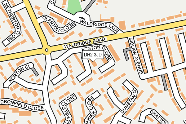 DH2 3JD map - OS OpenMap – Local (Ordnance Survey)