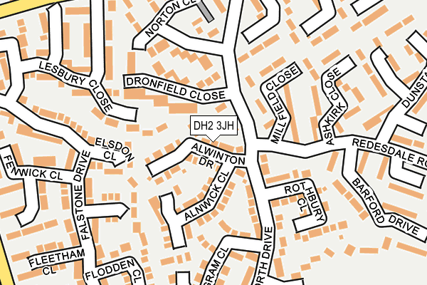 DH2 3JH map - OS OpenMap – Local (Ordnance Survey)