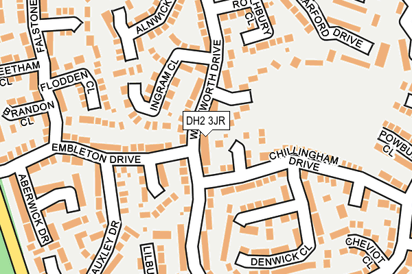 DH2 3JR map - OS OpenMap – Local (Ordnance Survey)
