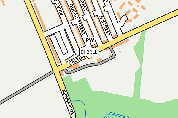 DH2 3LL map - OS OpenMap – Local (Ordnance Survey)