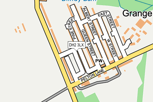 DH2 3LX map - OS OpenMap – Local (Ordnance Survey)
