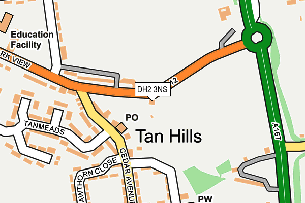 DH2 3NS map - OS OpenMap – Local (Ordnance Survey)