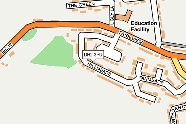 DH2 3PU map - OS OpenMap – Local (Ordnance Survey)