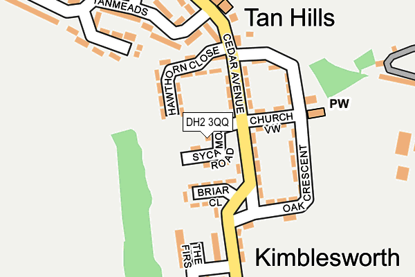 DH2 3QQ map - OS OpenMap – Local (Ordnance Survey)