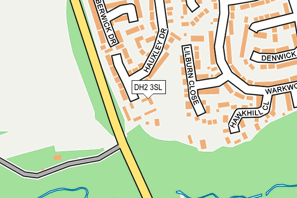 DH2 3SL map - OS OpenMap – Local (Ordnance Survey)