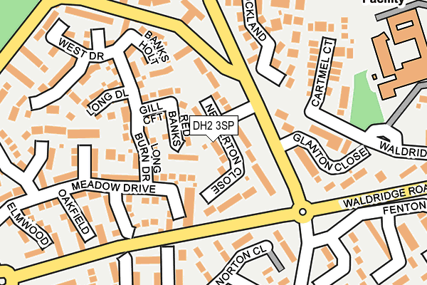 DH2 3SP map - OS OpenMap – Local (Ordnance Survey)
