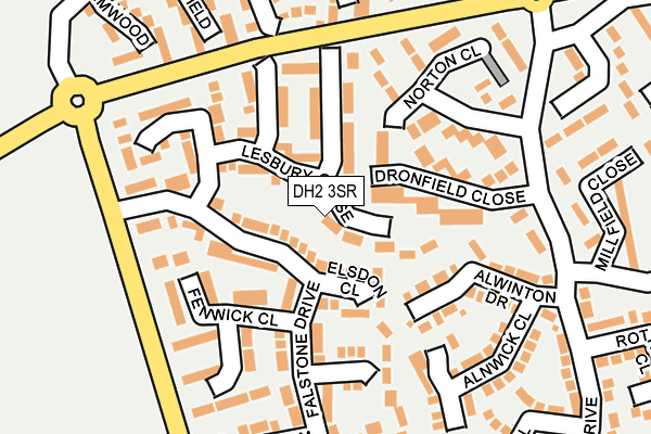 DH2 3SR map - OS OpenMap – Local (Ordnance Survey)