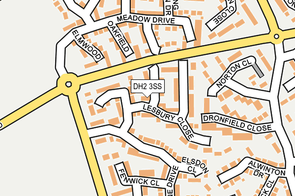 DH2 3SS map - OS OpenMap – Local (Ordnance Survey)
