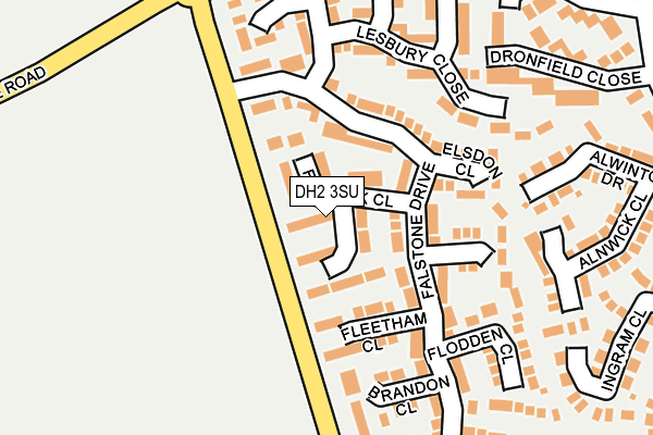 DH2 3SU map - OS OpenMap – Local (Ordnance Survey)