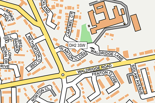 DH2 3SW map - OS OpenMap – Local (Ordnance Survey)