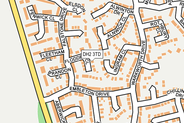 DH2 3TD map - OS OpenMap – Local (Ordnance Survey)