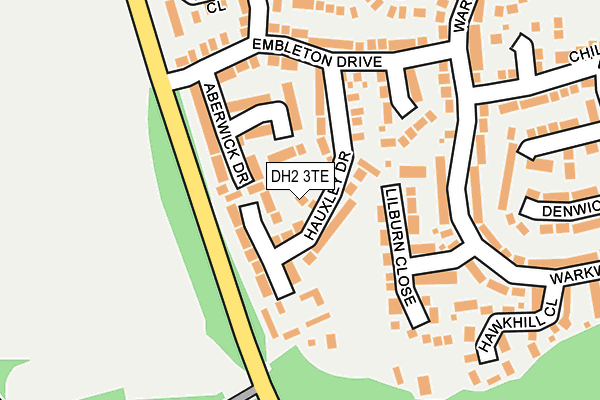 DH2 3TE map - OS OpenMap – Local (Ordnance Survey)