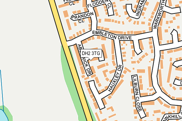 DH2 3TG map - OS OpenMap – Local (Ordnance Survey)