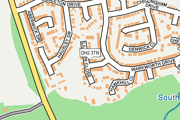 DH2 3TN map - OS OpenMap – Local (Ordnance Survey)