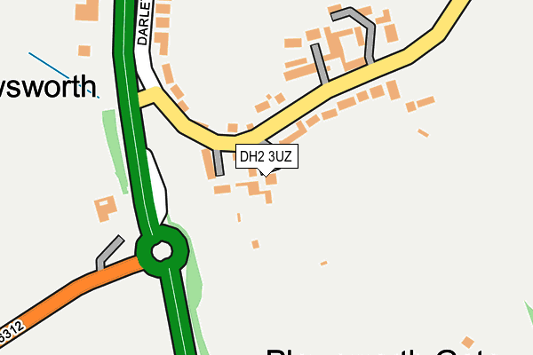 DH2 3UZ map - OS OpenMap – Local (Ordnance Survey)