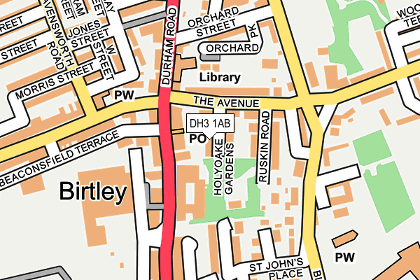 DH3 1AB map - OS OpenMap – Local (Ordnance Survey)