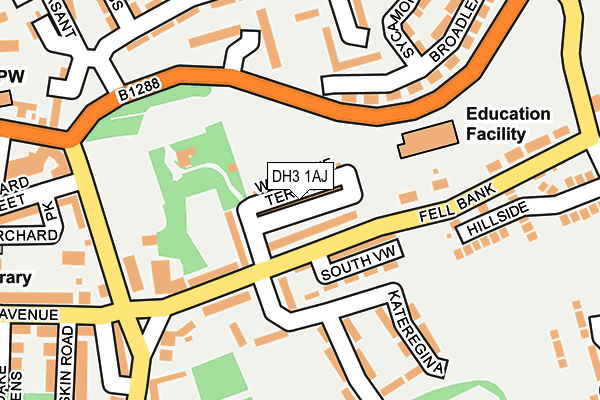 DH3 1AJ map - OS OpenMap – Local (Ordnance Survey)