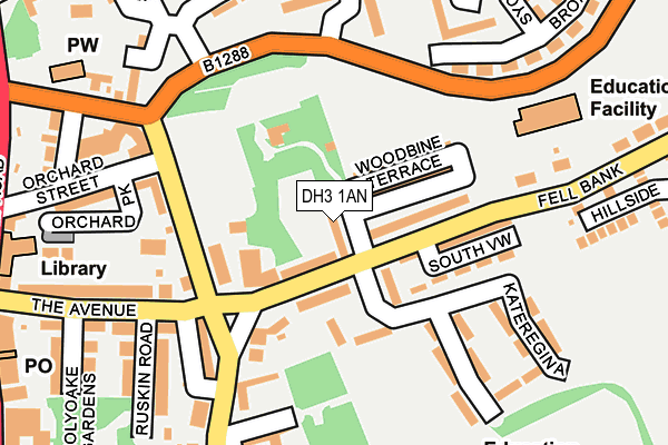 DH3 1AN map - OS OpenMap – Local (Ordnance Survey)