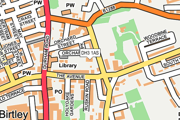 DH3 1AS map - OS OpenMap – Local (Ordnance Survey)