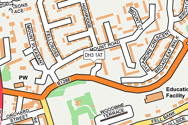 DH3 1AT map - OS OpenMap – Local (Ordnance Survey)