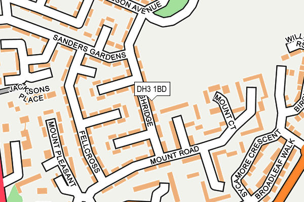DH3 1BD map - OS OpenMap – Local (Ordnance Survey)