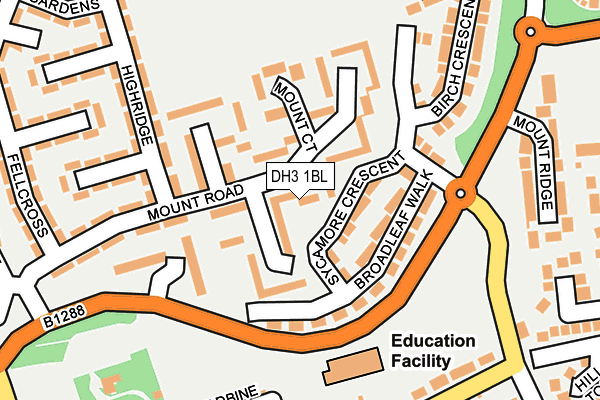 DH3 1BL map - OS OpenMap – Local (Ordnance Survey)