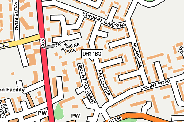 DH3 1BQ map - OS OpenMap – Local (Ordnance Survey)