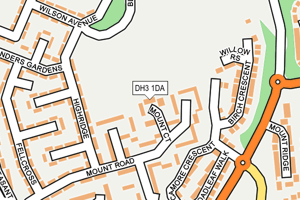 DH3 1DA map - OS OpenMap – Local (Ordnance Survey)