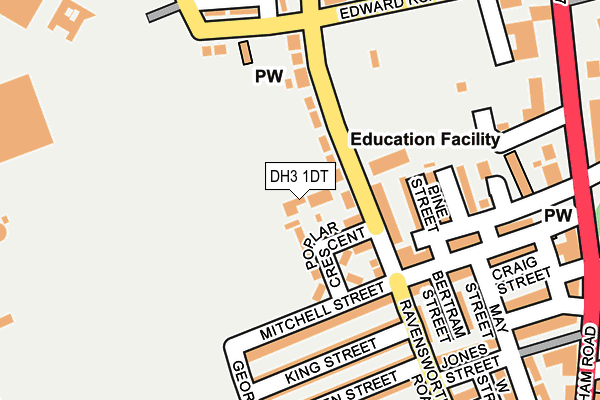 DH3 1DT map - OS OpenMap – Local (Ordnance Survey)