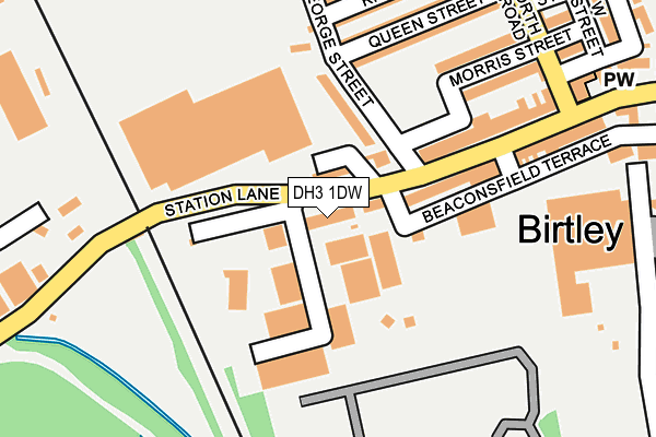 DH3 1DW map - OS OpenMap – Local (Ordnance Survey)